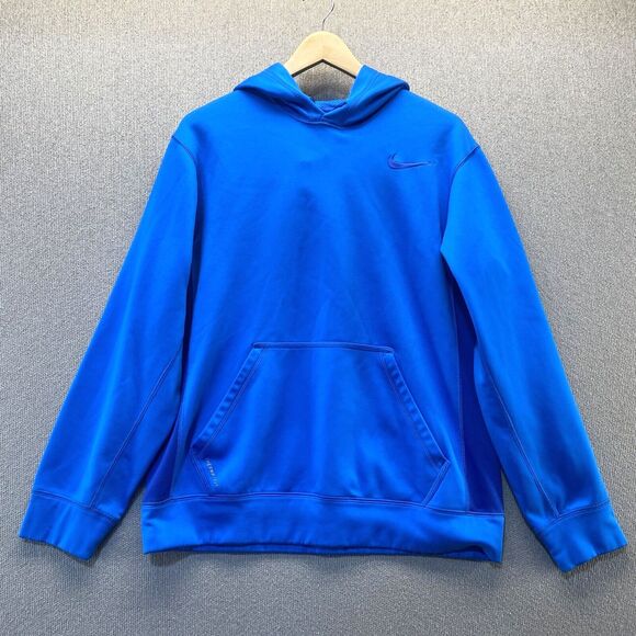 Nike Therma-Fit Hoodie Pullover Sweatshirt Blue - Picture 8 of 9